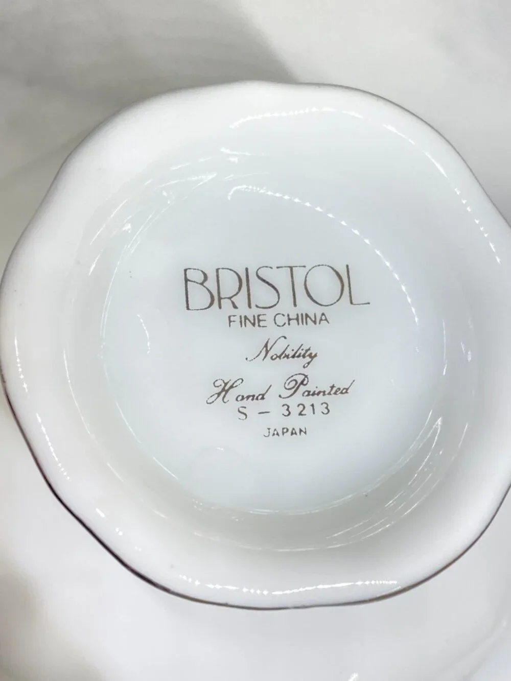 Vintage Bristol Fine China Tea Cup Saucer Set Nativity S-3213 Japan Platinum Tri